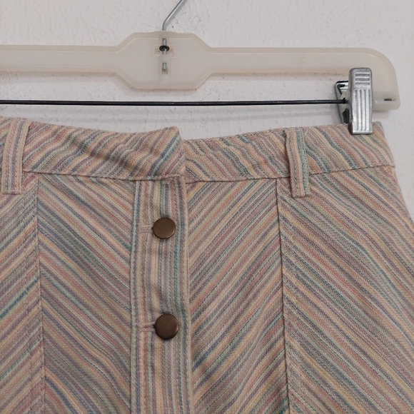 Pilcro And The Letterpress Skirt Womens 0 Rainbow Button Front Denim Mini. - Picture 4 of 7